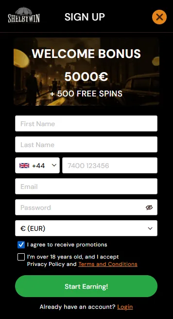 shelbywin casino sign up